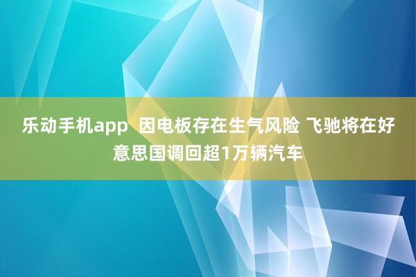 乐动手机app  因电板存在生气风险 飞驰将在好意思国调回超1万辆汽车