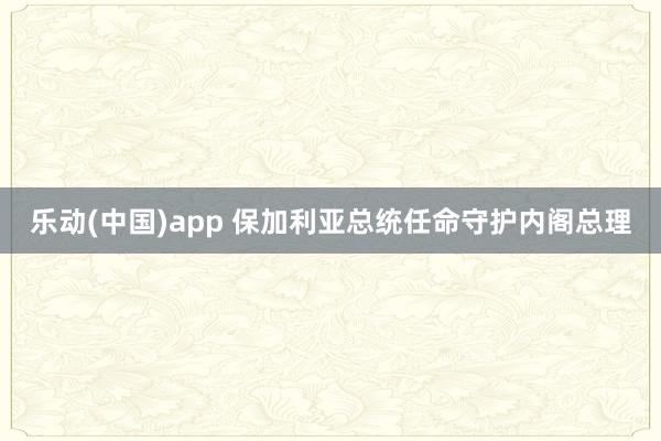 乐动(中国)app 保加利亚总统任命守护内阁总理