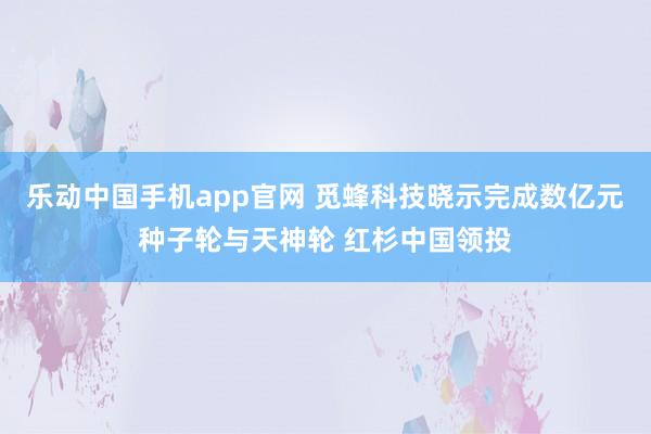 乐动中国手机app官网 觅蜂科技晓示完成数亿元种子轮与天神轮 红杉中国领投