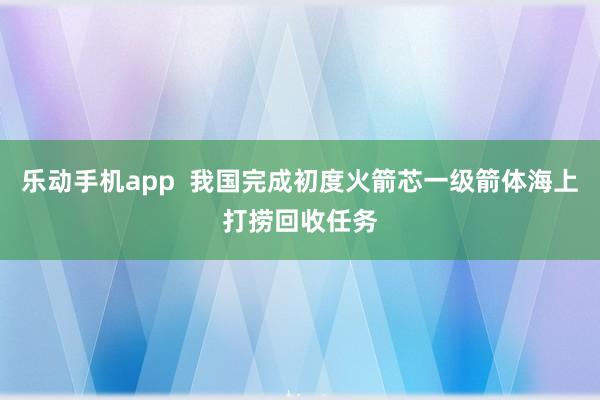 乐动手机app  我国完成初度火箭芯一级箭体海上打捞回收任务