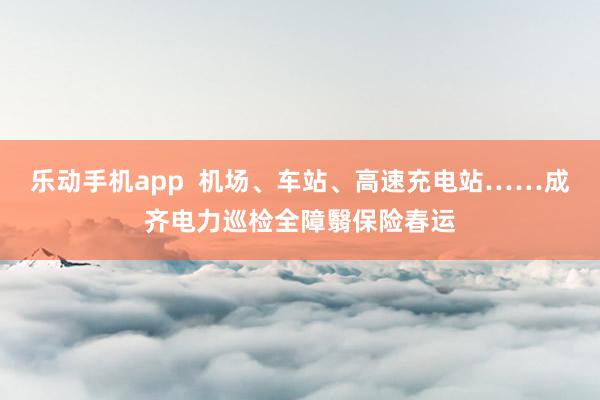 乐动手机app  机场、车站、高速充电站……成齐电力巡检全障翳保险春运