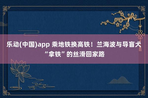 乐动(中国)app 乘地铁换高铁！兰海波与导盲犬“拿铁”的丝滑回家路