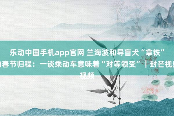 乐动中国手机app官网 兰海波和导盲犬“拿铁”的春节归程：一谈乘动车意味着“对等领受”｜封芒视频