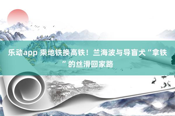 乐动app 乘地铁换高铁！兰海波与导盲犬“拿铁”的丝滑回家路