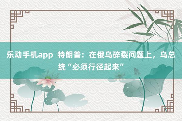乐动手机app  特朗普：在俄乌碎裂问题上，乌总统“必须行径起来”