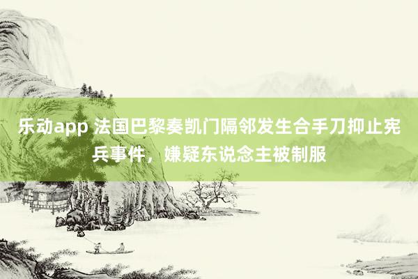 乐动app 法国巴黎奏凯门隔邻发生合手刀抑止宪兵事件，嫌疑东说念主被制服