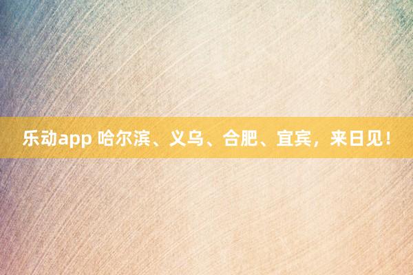 乐动app 哈尔滨、义乌、合肥、宜宾，来日见！
