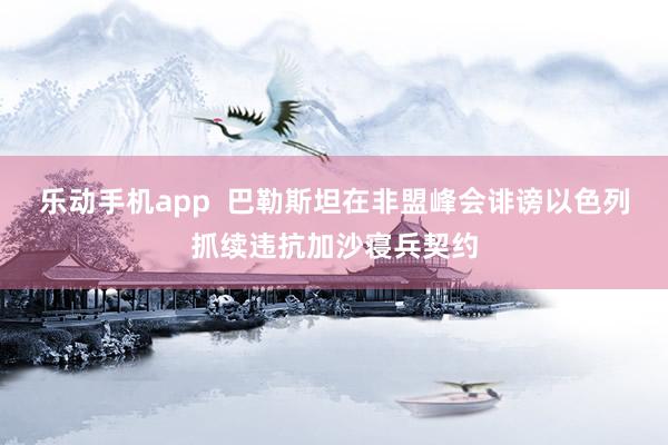 乐动手机app  巴勒斯坦在非盟峰会诽谤以色列抓续违抗加沙寝兵契约