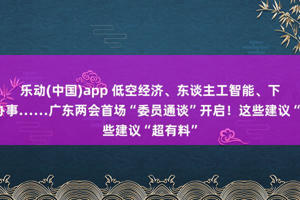 乐动(中国)app 低空经济、东谈主工智能、下层医疗办事……广东两会首场“委员通谈”开启！这些建议“超有料”