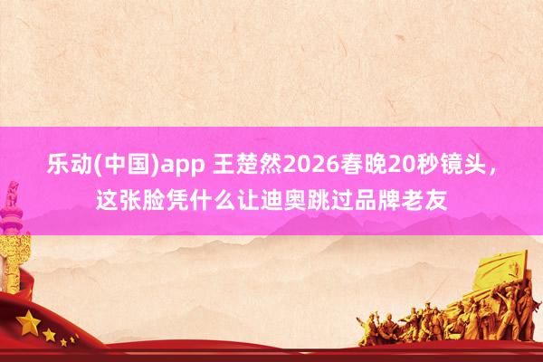 乐动(中国)app 王楚然2026春晚20秒镜头，这张脸凭什么让迪奥跳过品牌老友