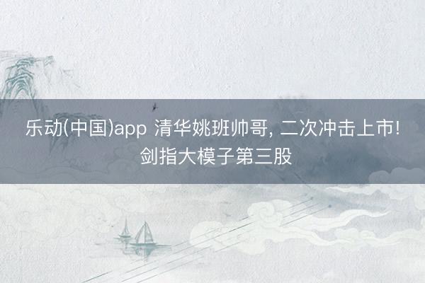 乐动(中国)app 清华姚班帅哥， 二次冲击上市! 剑指大模子第三股