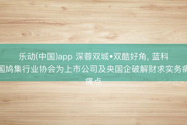 乐动(中国)app 深蓉双城•双酷好角， 蓝科中国鸠集行业协会为上市公司及央国企破解财求实务痛点