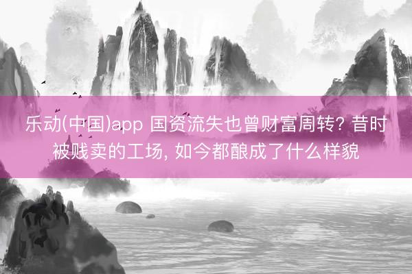 乐动(中国)app 国资流失也曾财富周转? 昔时被贱卖的工场， 如今都酿成了什么样貌
