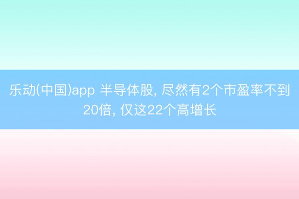 乐动(中国)app 半导体股， 尽然有2个市盈率不到20倍， 仅这22个高增长
