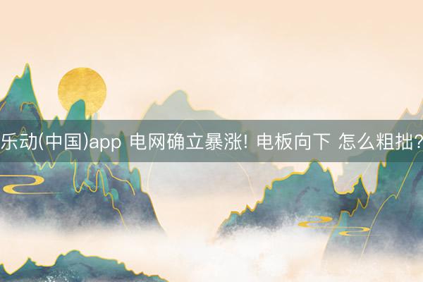 乐动(中国)app 电网确立暴涨! 电板向下 怎么粗拙?