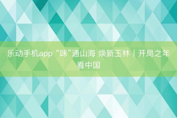 乐动手机app “味”通山海 焕新玉林丨开局之年看中国