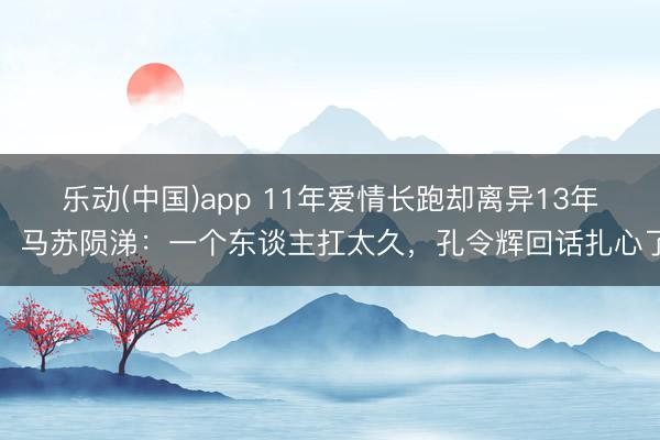 乐动(中国)app 11年爱情长跑却离异13年！马苏陨涕：一个东谈主扛太久，孔令辉回话扎心了